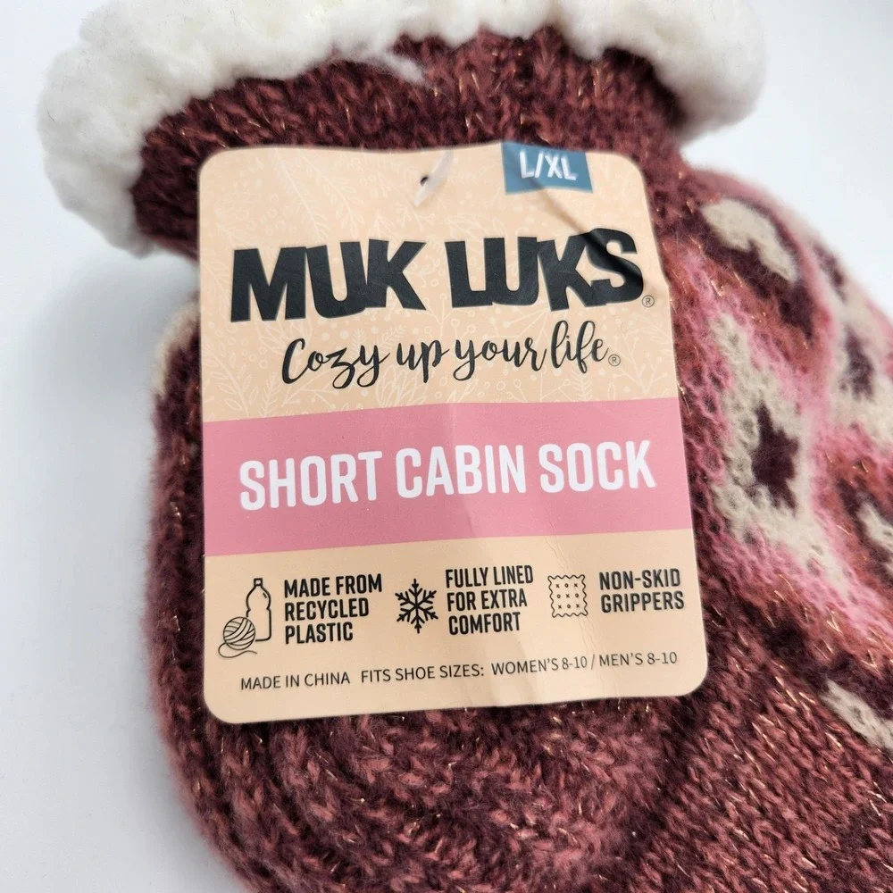 Sock Set Adult Muk Luks Short Cabin Set L/XL and Alexa‎ Rose Sock Size 9-11 Cozy